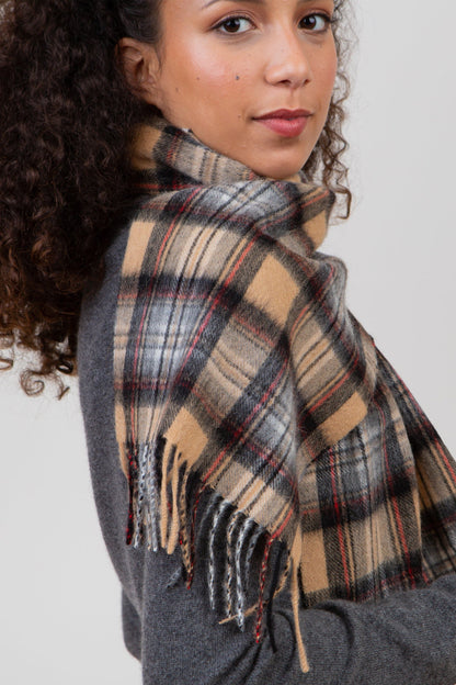 Heritage Tartan Lambswool Scarf - Official Camel Stewart
