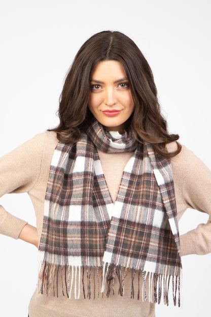 Heritage Tartan Lambswool Scarf - Natural Dress Stewart