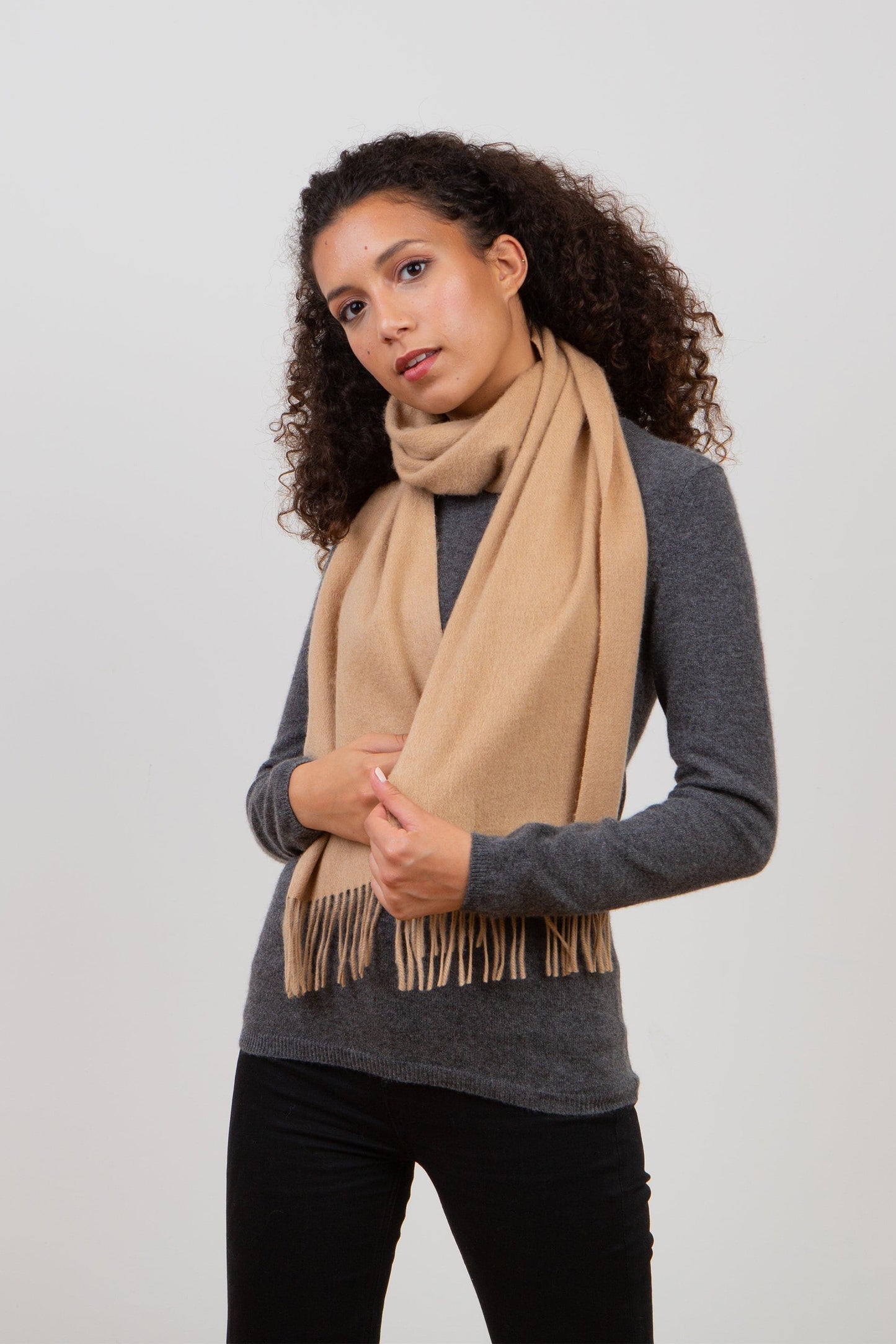 Solid Lambswool Scarf - Warm Camel