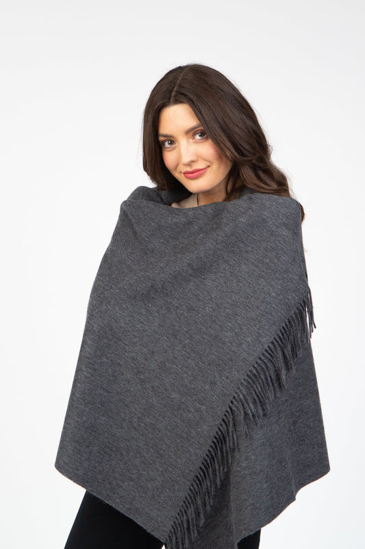 Solid Lambswool Stole - Steinway Grey