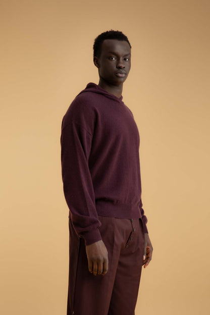Unisex Cashmere Hoodie - Maroon