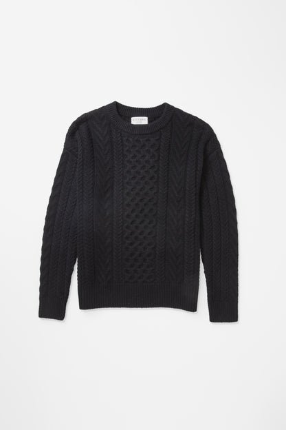 Aran Cashmere Jumper - Black