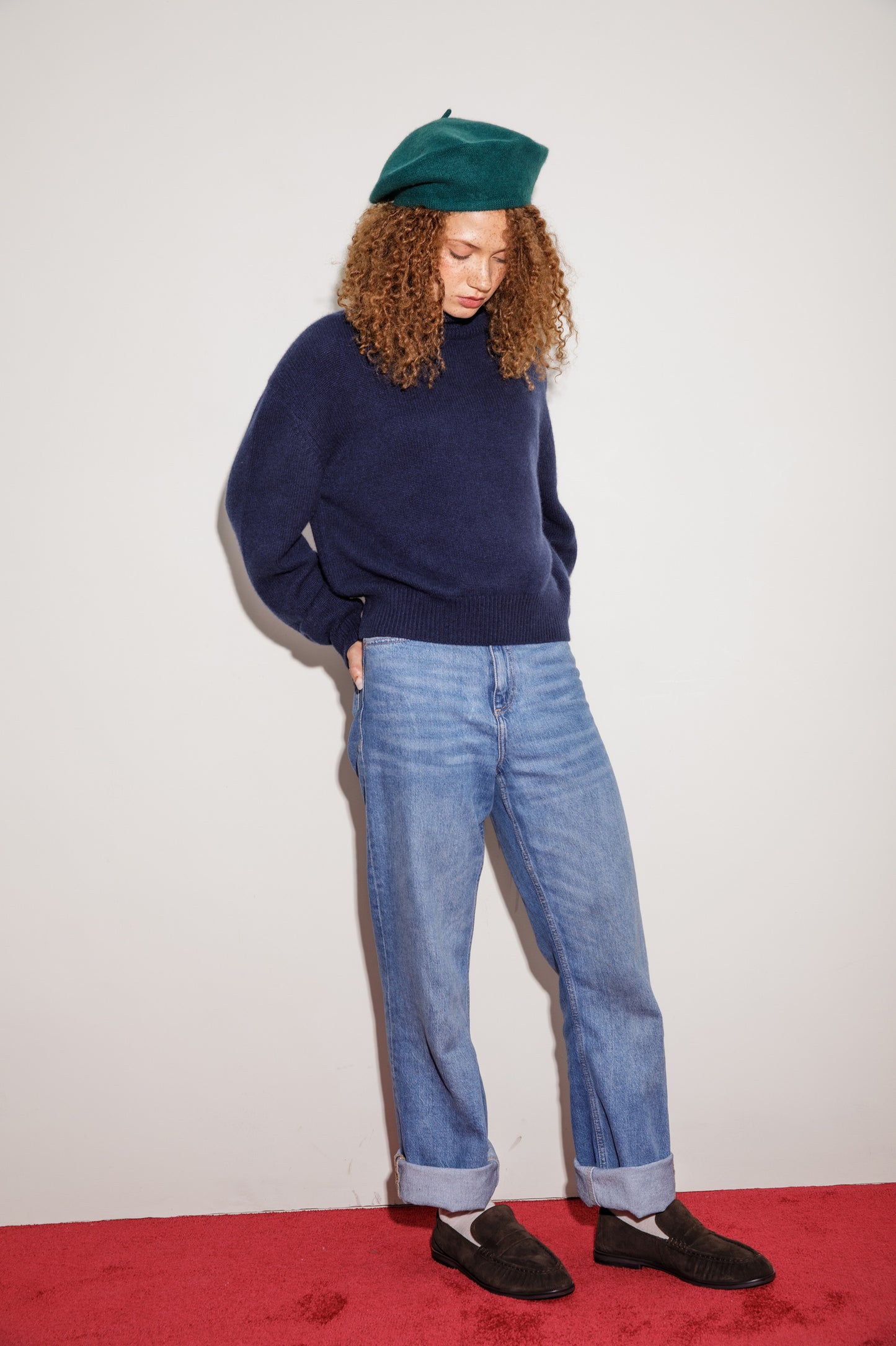 Cramond Cashmere Roll Neck Jumper - Navy