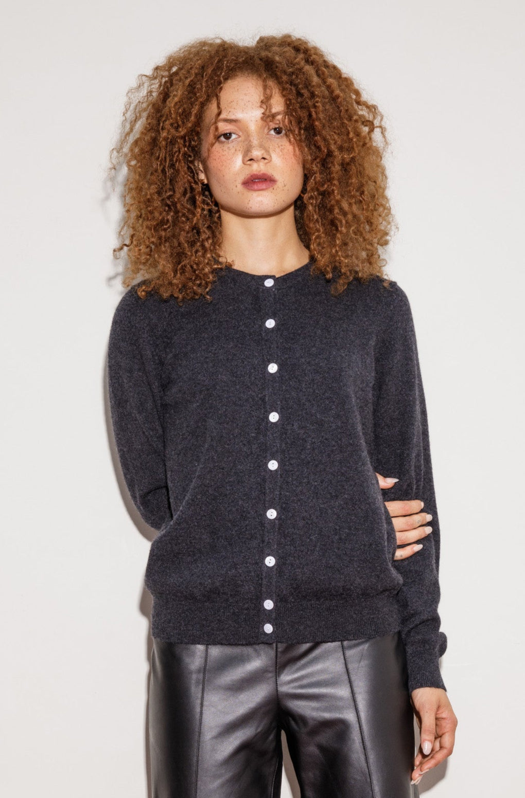 Morningside Cashmere Cardigan - Charcoal