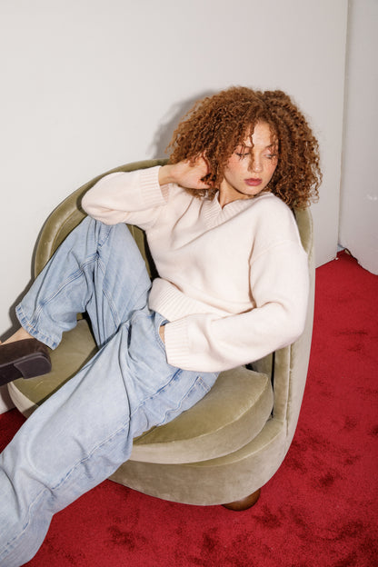 The Old Town Cashmere Jumper - Cream