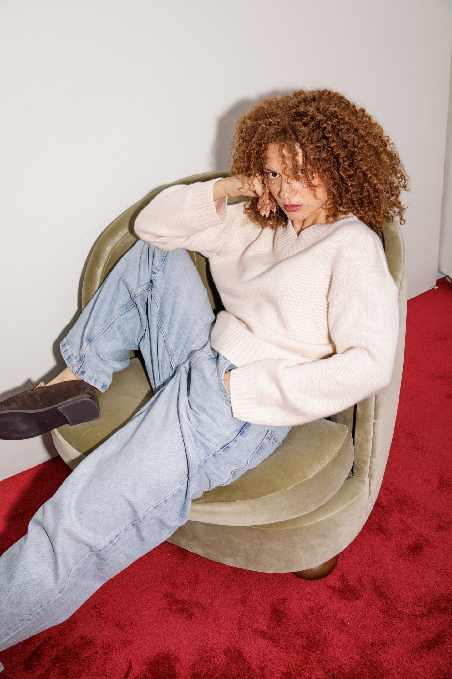 The Old Town Cashmere Jumper - Cream