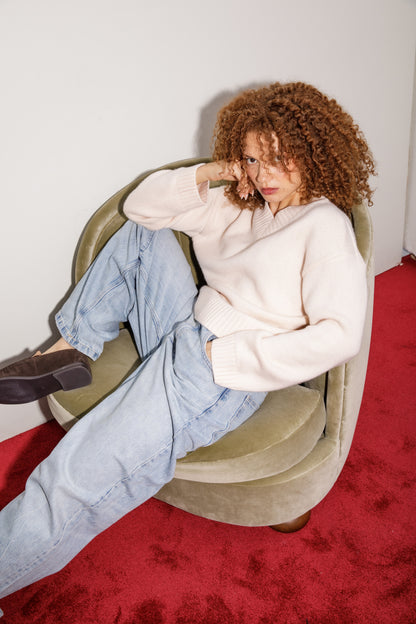 The Old Town Cashmere Jumper - Cream