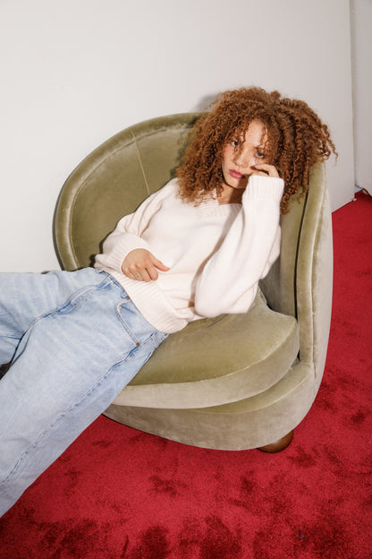 The Old Town Cashmere Jumper - Cream