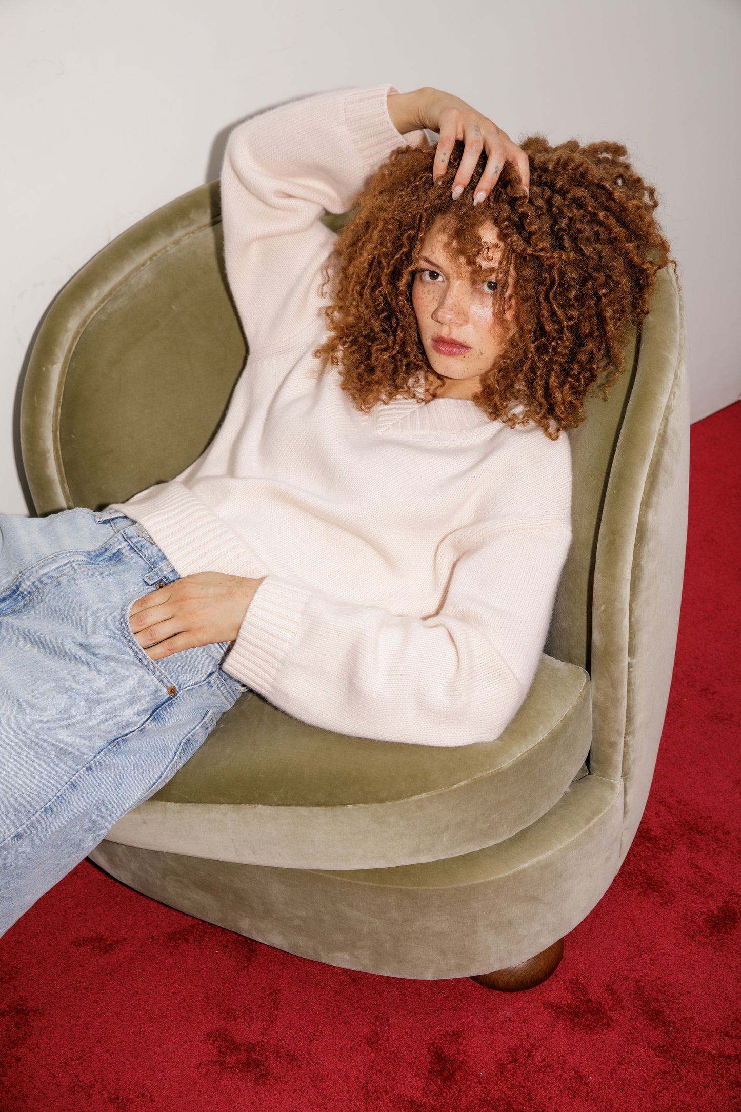 The Old Town Cashmere Jumper - Cream