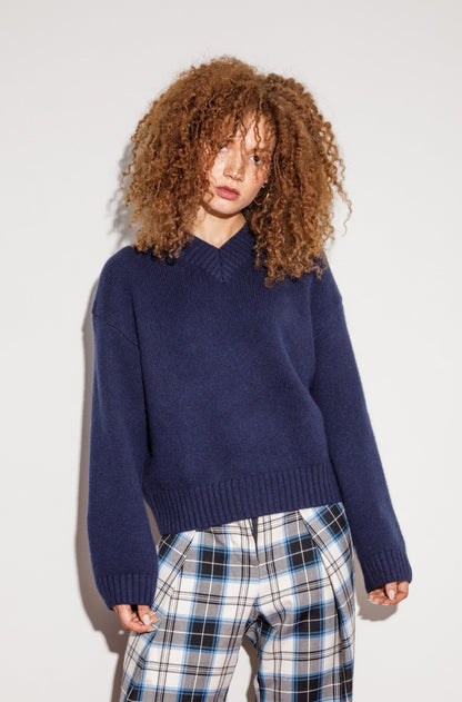 The Old Town Cashmere Jumper - Navy