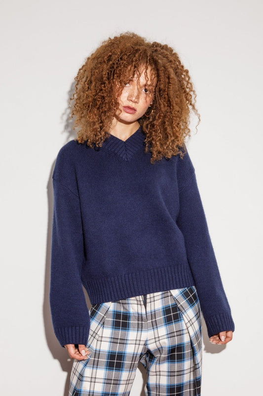 The Old Town Cashmere Jumper - Navy