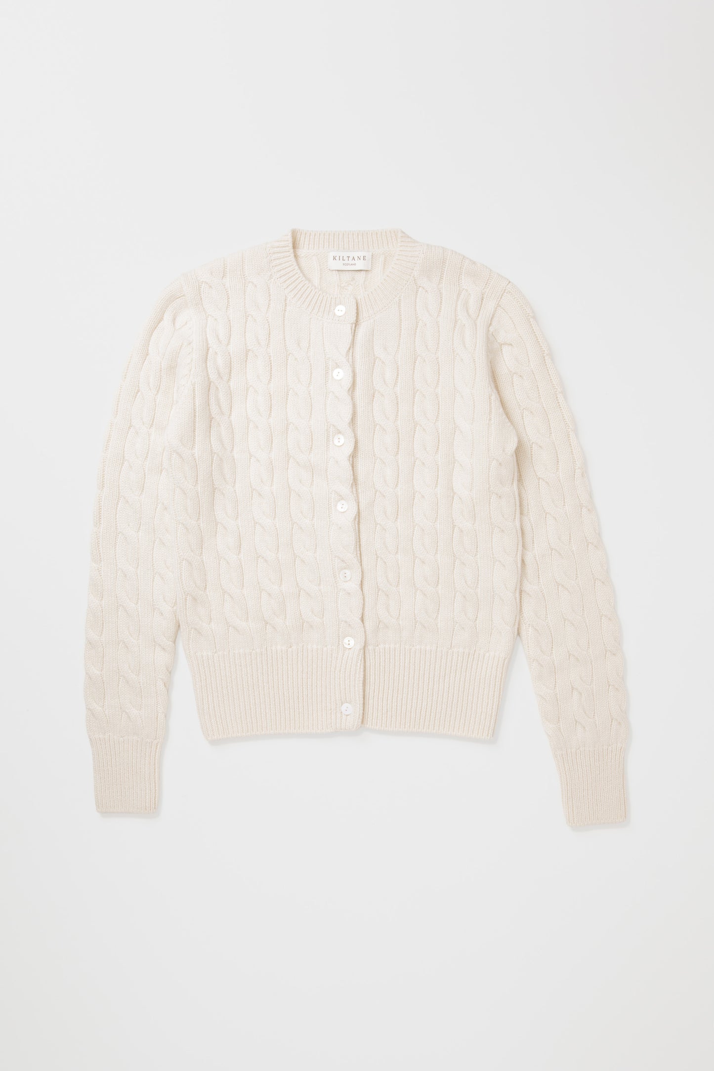 Calton Cable Cashmere Cardigan - Cream