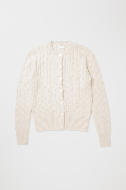 Calton Cable Cashmere Cardigan - Cream