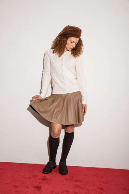 Calton Cable Cashmere Cardigan - Cream